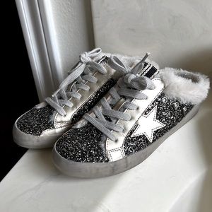 Slip on furry sneakers